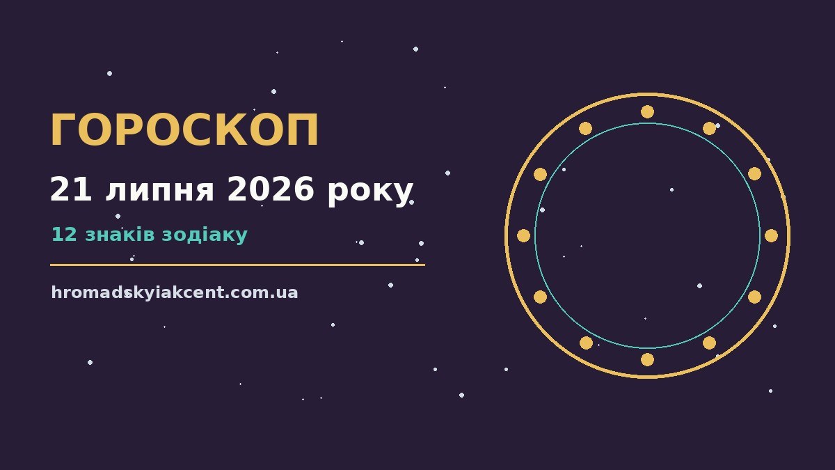 Гороскоп на 21 липня 2026 року: перспективи для 12 знаків про події, зустрічі та вибір