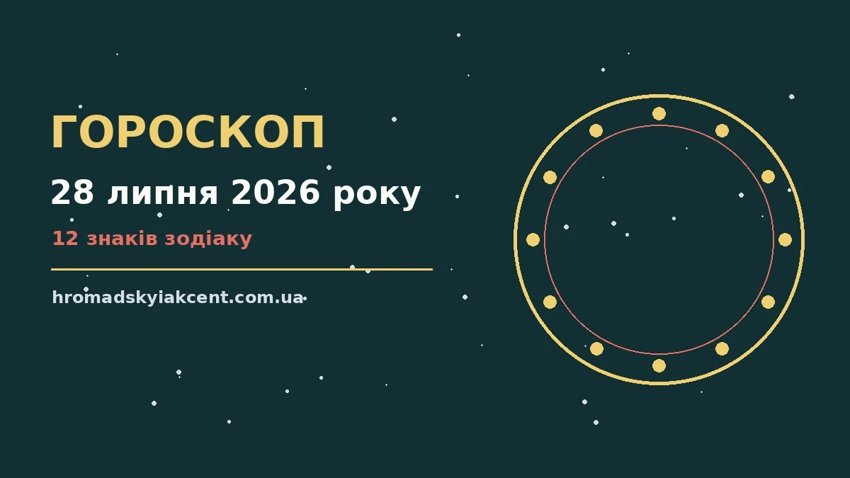 Гороскоп на 28 липня 2026 року: перспективи для 12 знаків про події, зустрічі та вибір