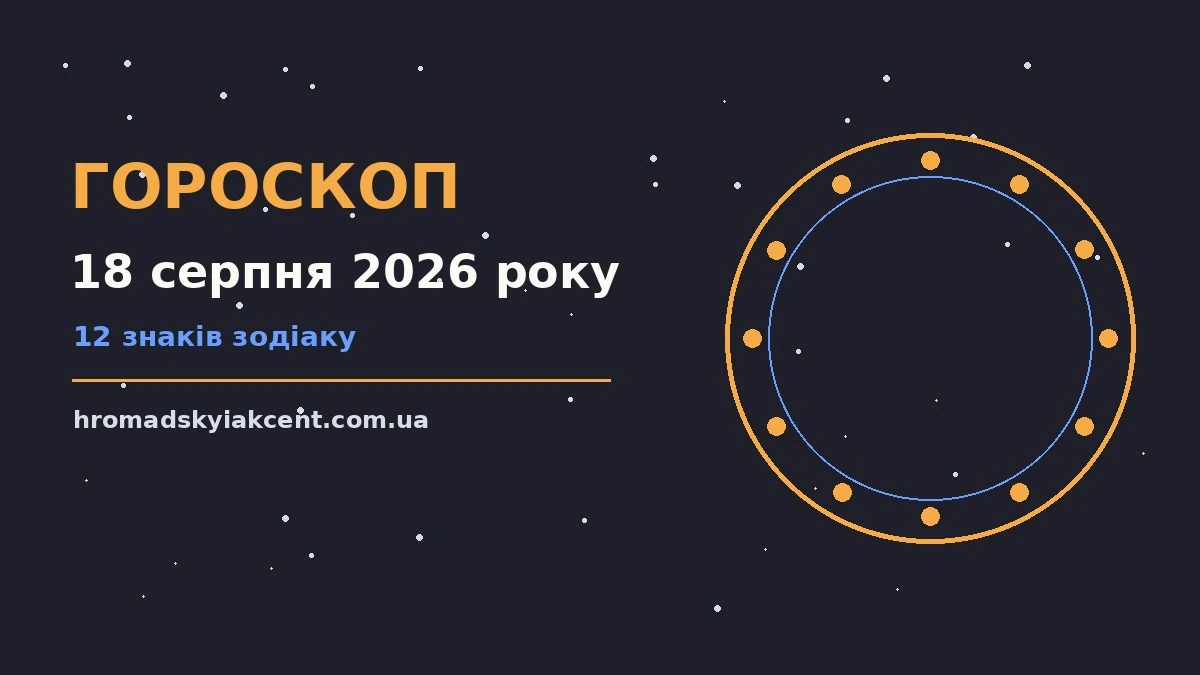 Гороскоп на 18 серпня 2026 року: перспективи для 12 знаків про події, зустрічі та вибір