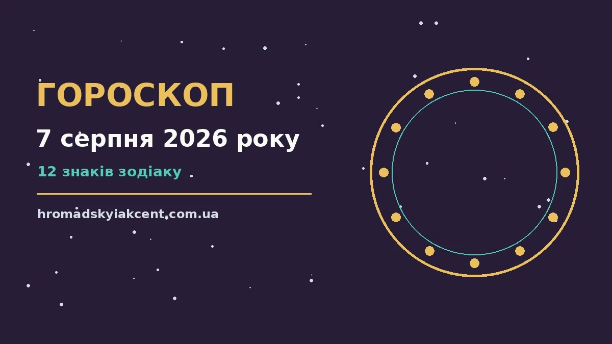 Гороскоп на 7 серпня 2026 року: перспективи для 12 знаків про події, зустрічі та вибір