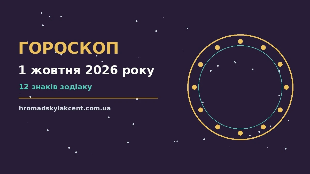 Гороскоп на 1 жовтня 2026 року: перспективи для 12 знаків про події, зустрічі та вибір