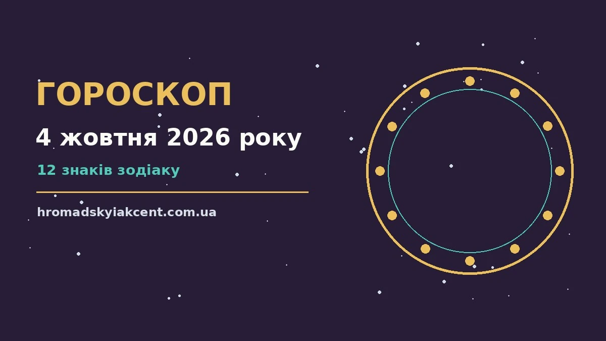 Гороскоп на 4 жовтня 2026 року: перспективи для 12 знаків про події, зустрічі та вибір