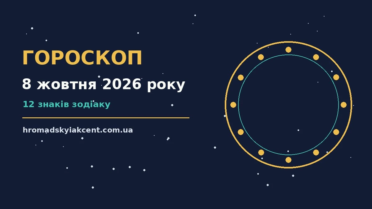 Гороскоп на 8 жовтня 2026 року: перспективи для 12 знаків про події, зустрічі та вибір